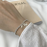 925 Sterling Silver Crown Pendant Bracelet Bangle Vintage Chain European Style