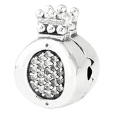 925 Silver Crown Star Snowflake Clasp Charm for Bracelet Bangle