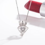 925 Silver Crown Diamond Necklace for Women