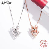 925 Silver Crown Diamond Necklace for Women