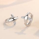 925 Silver Crystal Angel Wings Hoop Earrings for Women