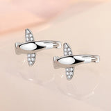 925 Silver Crystal Angel Wings Hoop Earrings for Women