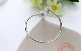 925 Silver Crystal Ball Cuff Bracelet for Women