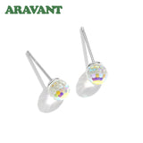 925 Silver Crystal Ball Earrings Wedding Jewelry