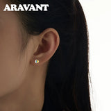 925 Silver Crystal Ball Earrings Wedding Jewelry