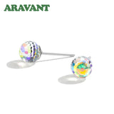 925 Silver Crystal Ball Earrings Wedding Jewelry