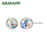 925 Silver Crystal Ball Earrings Wedding Jewelry
