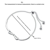 925 Silver Crystal Bowknot Bracelet For Women