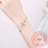 925 Silver Crystal Charm Bangles For Women Bracelet & Bangle