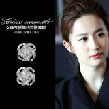 925 Silver Crystal Clover Earrings Wedding Jewelry