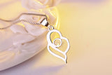 925 Silver Crystal Heart Charm Pendant Necklace Romantic Wedding Jewelry