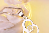 925 Silver Crystal Heart Charm Pendant Necklace Romantic Wedding Jewelry