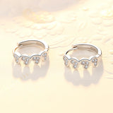 925 Silver Crystal Heart Stud Earrings Prevent Allergy