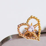 925 Silver Crystal Heart Stud Earrings for Women Girls