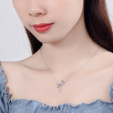 925 Silver Crystal Moon Jewelry Set Necklace Earrings