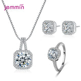 925 Silver Crystal Bridal Jewelry Set for Women