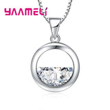 925 Silver Crystal Necklace Earrings Set - Water Pool Dress Jewelry