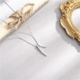 925 Silver Crystal Rhinestone Pendant Necklace Clavicle Chain