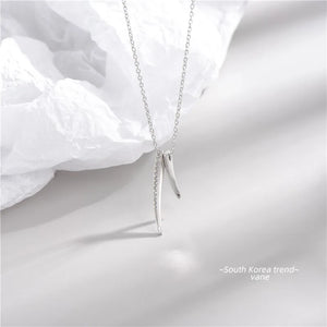 925 Silver Crystal Rhinestone Pendant Necklace Clavicle Chain