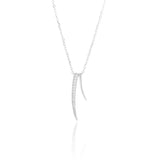 925 Silver Crystal Rhinestone Pendant Necklace Clavicle Chain