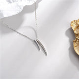 925 Silver Crystal Rhinestone Pendant Necklace Clavicle Chain