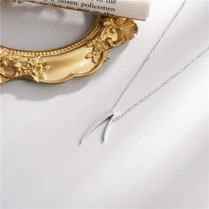 925 Silver Crystal Rhinestone Pendant Necklace Clavicle Chain