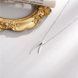 925 Silver Crystal Rhinestone Pendant Necklace Clavicle Chain