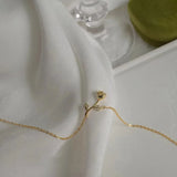 925 Silver Crystal Rose Flower Choker Necklace for Women 14K Plated