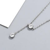 925 Silver Crystal Bead Charm Necklace Choker for Women Girls