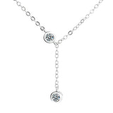 925 Silver Crystal Bead Charm Necklace Choker for Women Girls