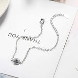 925 Silver Crystal Flower Bracelet for Women - Charm Bangle Jewelry