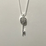 925 Silver Crystal Key Pendant Necklace For Women Wedding Jewelry
