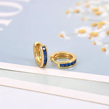 925 Silver Crystal Small Hoop Earrings Geometric Circle Huggie Jewelry