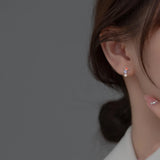 925 Silver Crystal Square Stud Earrings 14K Plated Wedding Party Jewelry