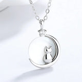 925 Silver Crystal Star Cat Shell Choker Necklace Wedding Gift