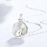 925 Silver Crystal Star Cat Shell Choker Necklace Wedding Gift