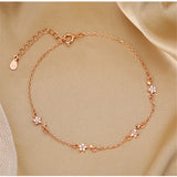 925 Silver Crystal Star Charm Bracelet Bangle Wedding Party Jewelry