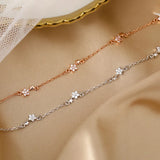 925 Silver Crystal Star Charm Bracelet Bangle Wedding Party Jewelry