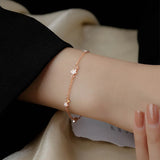 925 Silver Crystal Star Charm Bracelet Bangle Wedding Party Jewelry