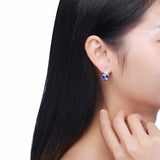 925 Silver Crystal Starfish Earrings for Women Statement Jewelry