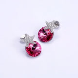 925 Silver Crystal Starfish Earrings for Women Statement Jewelry