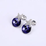 925 Silver Crystal Starfish Earrings for Women Statement Jewelry