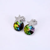 925 Silver Crystal Starfish Earrings for Women Statement Jewelry