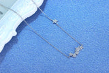 925 Silver Crystal Stars Necklace Pendant for Women