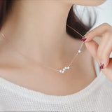 925 Silver Crystal Stars Necklace Pendant for Women