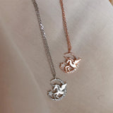925 Silver Crystal Unicorn Charm Necklace for Women