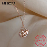 925 Silver Crystal Unicorn Charm Pendant Necklace Wedding Jewelry Choker