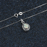 925 Silver Crystal Zircon Pendant Necklace, Birthday Gift for Women