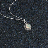 925 Silver Crystal Zircon Pendant Necklace, Birthday Gift for Women