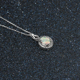 925 Silver Crystal Zircon Pendant Necklace, Birthday Gift for Women